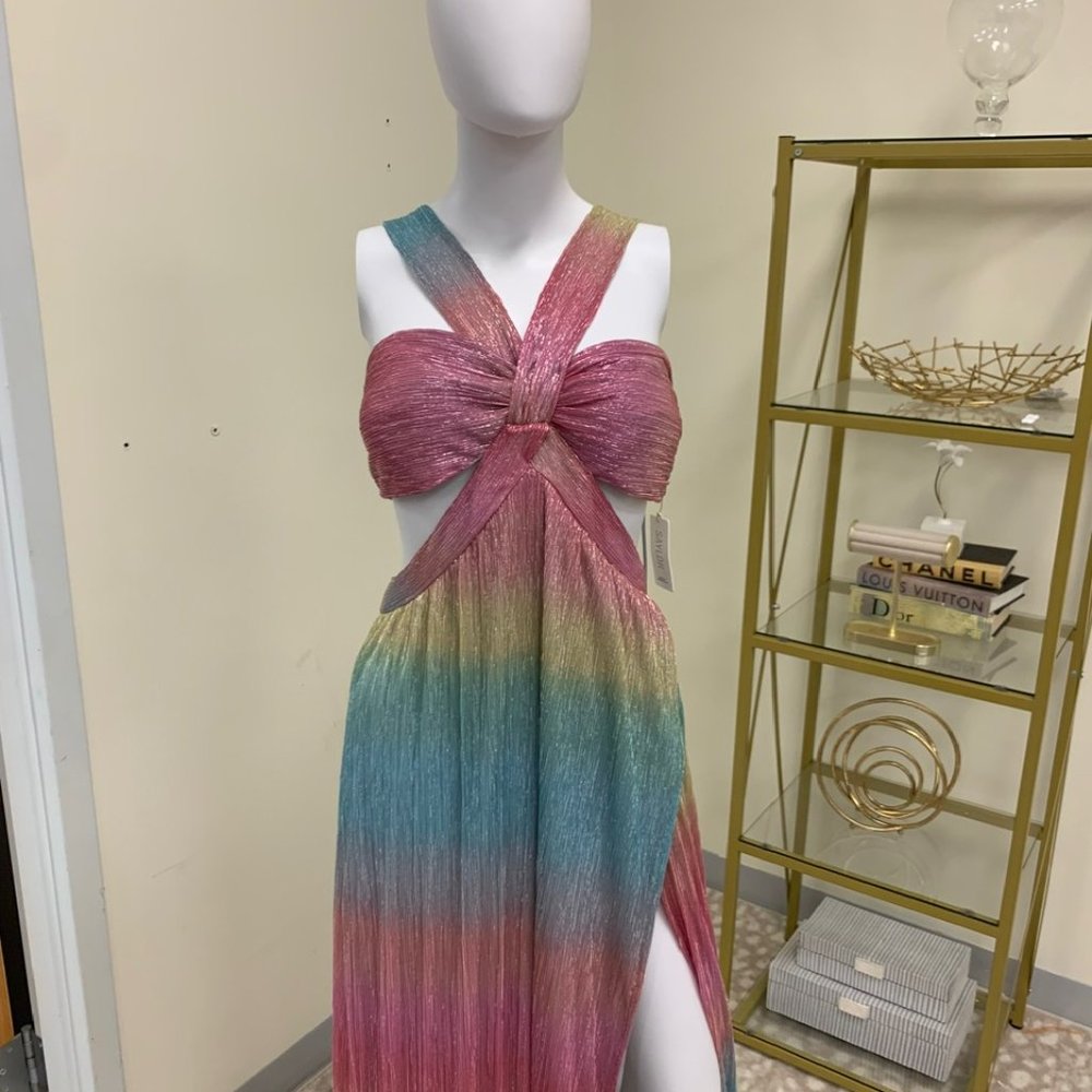 Rainbow Multi Meadow Dress by Saylor
